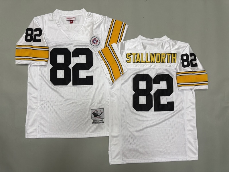 Men 2025 Pittsburgh Steelers #82 Stallworth white Throwback Limited NFL Jersey style 001